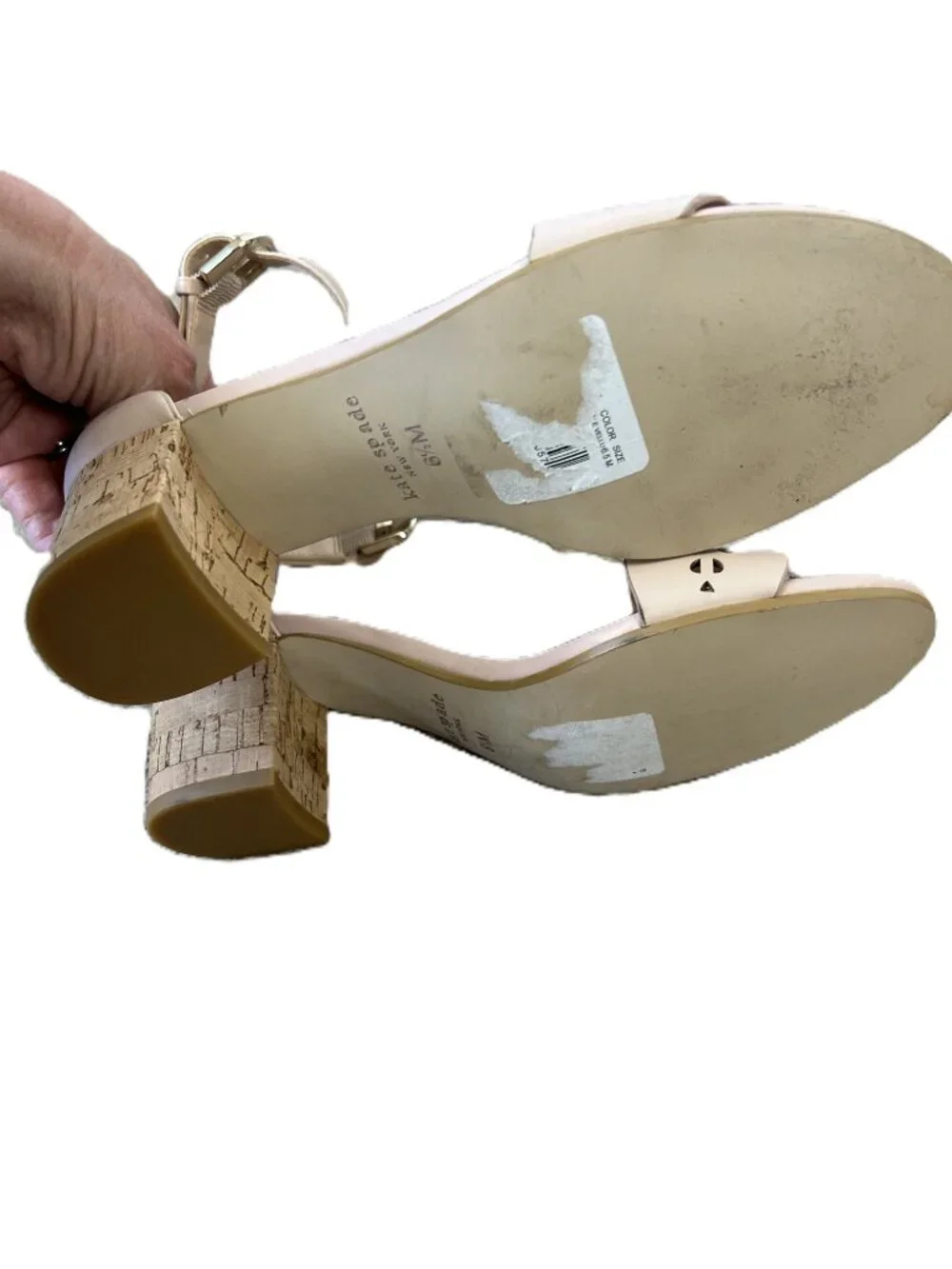 Kate Spade Wednesday Heel Leather Upper Pale Pink 6.5 Cork